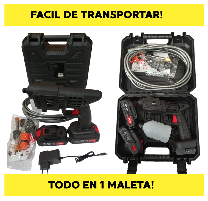 Hidro Lavadora Portatil Pro| 🎁 Incluye 2 Baterias de Regalo